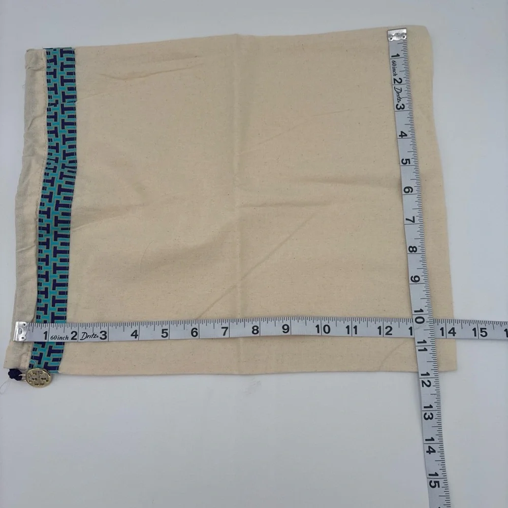 Tory Burch Cream Pouch with‎ Blue Accents